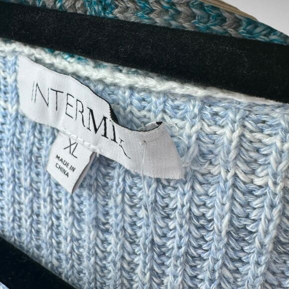 Intermix Chiara Space Dye Wrap Knit Cardigan Size X-Large XL Blue Comfy‎ Casual - Picture 5 of 8